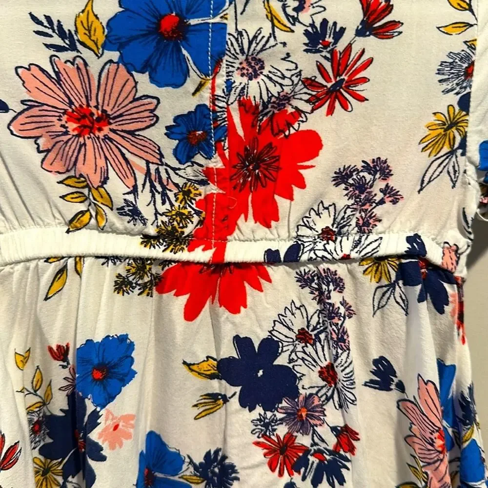 Old Navy Baby Girl 18-24 Month White Floral‎ Collared Dress
